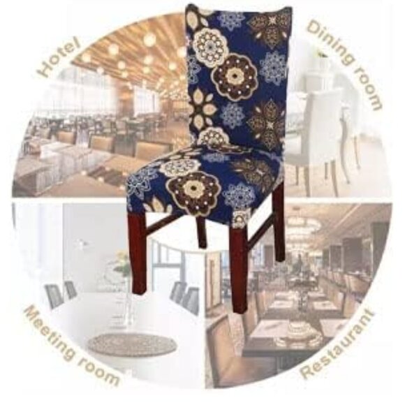 Dining Room Chair Covers Set of 4, Stretch Spandex Chair Slipcovers Removable - Picture 5 of 7